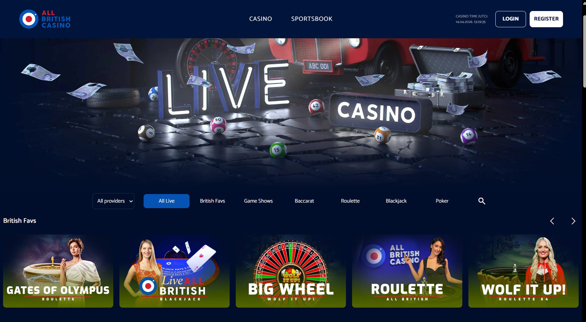 5. All British Casino - Mobile Cash To Code Casino Choice